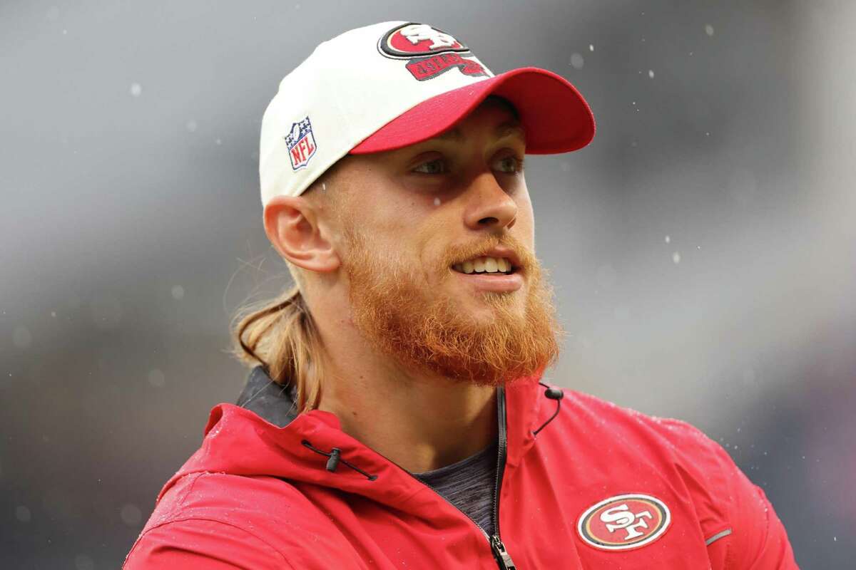 San Francisco 49ers tight end George Kittle (85) reacts after an NFL  football game against the Denver Broncos, Saturday, Aug 19, 2023, in Santa  Clara, Calif. (AP Photo/Scot Tucker Stock Photo - Alamy