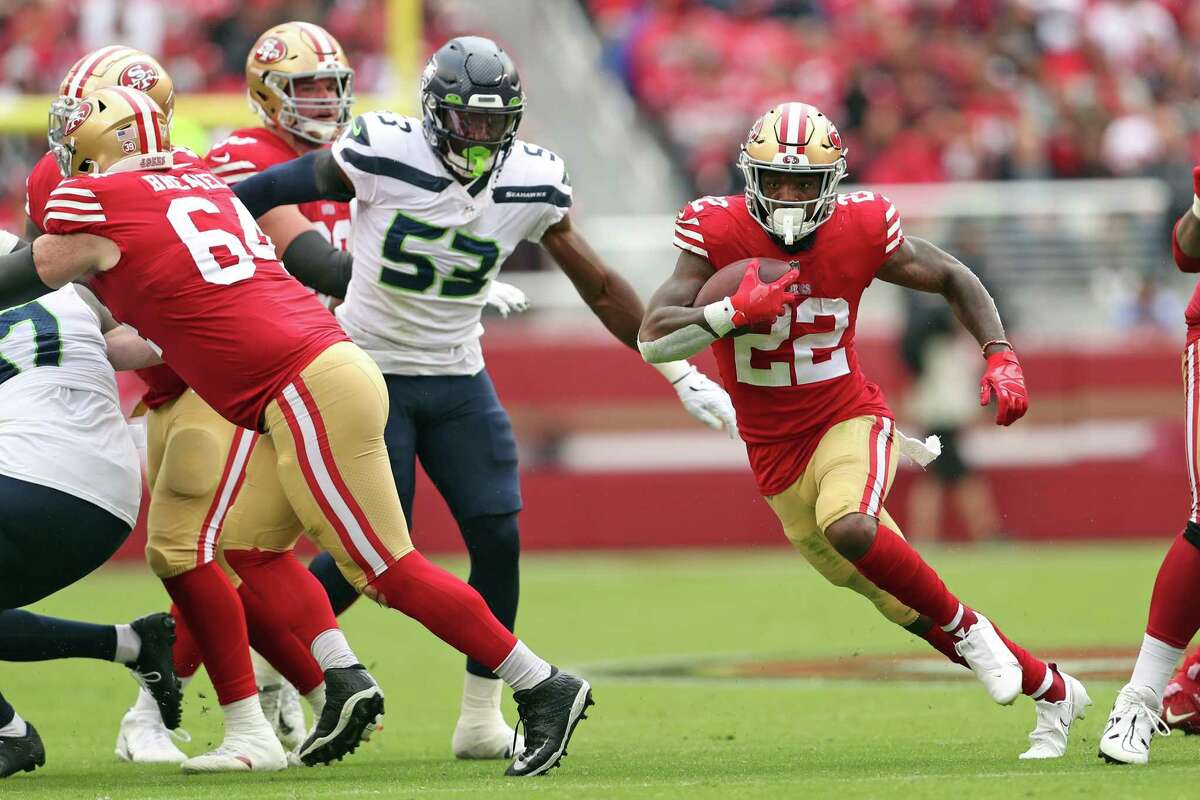 Jeff Wilson rushes against the Seahawks during the 49ers’ 27-7 victory on Sept. 18 in which Wilson rushed for 84 yards.