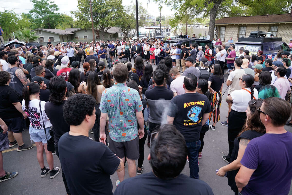 Homeowners and business' along the St. Mary's strip met in the parking lot of St. Sophia Church Saturday to discuss parking issues. Due to an overflow crowd estimated at 200-250 people., the event had to be moved outside because the planned indoor space was not large enough.