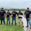 Reed City Sportsmen Club competed with 81 teams in the recent fall team shoot in Mason. The team in black shirts are:  left to right: Larry Holmes, Jackson Fox, Jim Gilchrist, David Magnuss and Jarrod Carpenter. Out of 500 targets they hit 489. The team with white/multi colored shirts are: left to right: Michael Adrianse, Terry Getts, Mark Curtiss, Charles Miller and Seth Norman. The Chicken Pluckers took Class A fifth place. Out of 500 targets, they hit 472. 