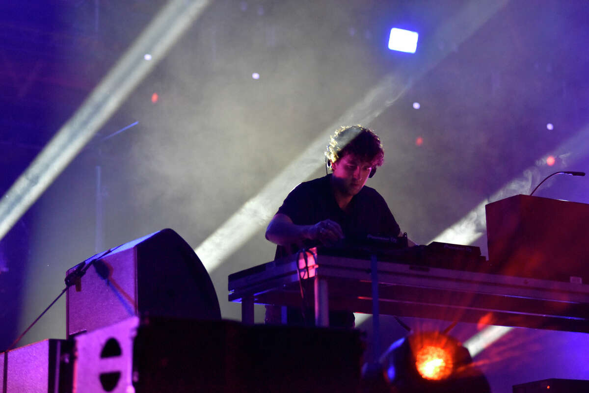 Jamie xx performs at the Portola Music Festival on Saturday.