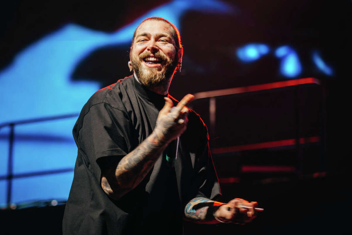 Post Malone performs at the Sahara Tent at the 2022 Coachella Valley Music and Arts Festival on April 16, 2022 in Indio, California.