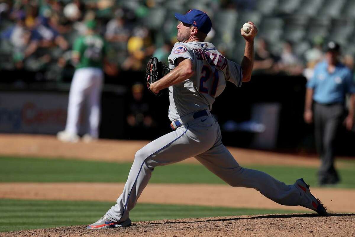 A's stymied by Max Scherzer, blown out by Mets in series finale