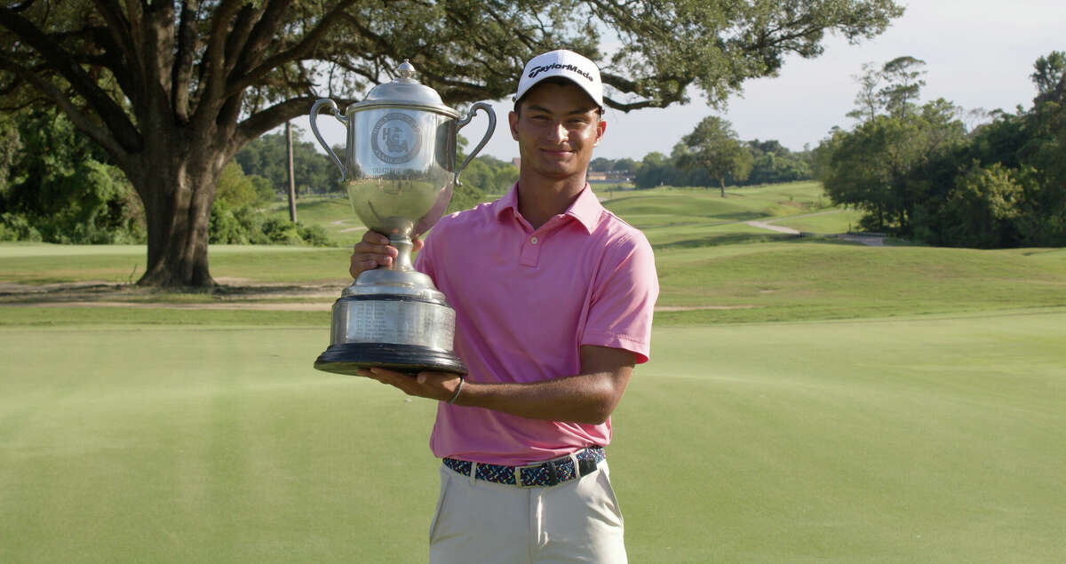 Alex Papayoanou after winning the 2022 Greater Houston City Amateur Championship at Gus Worth Park Golf Course.