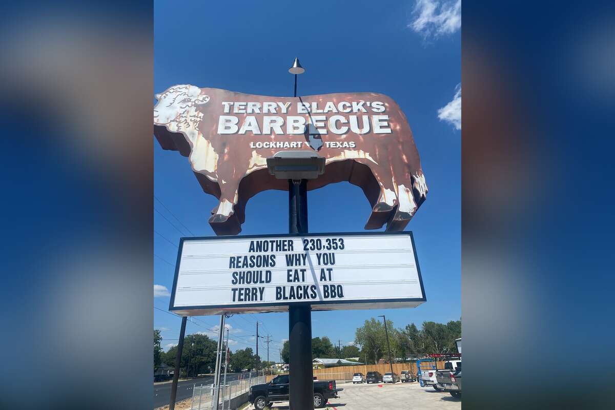 A screenshot of Terry Black's Barbecue's sign in Lockhart posted on Twitter. 