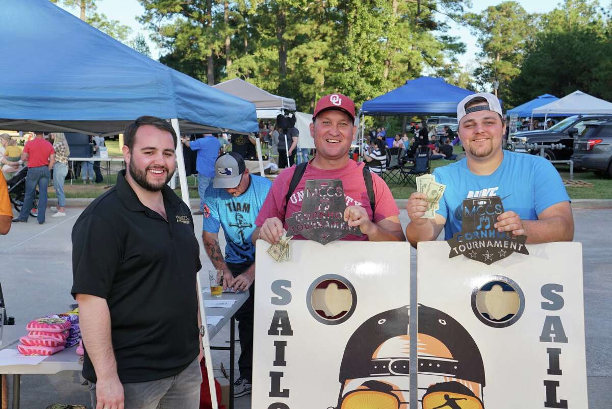 A group of winners from the 2021 Montgomery County Choral Society's debut cornhole fundraiser is pictured at the debut event. The 2nd annual event is set for Oct. 8 at Southern Star Brewing. 
