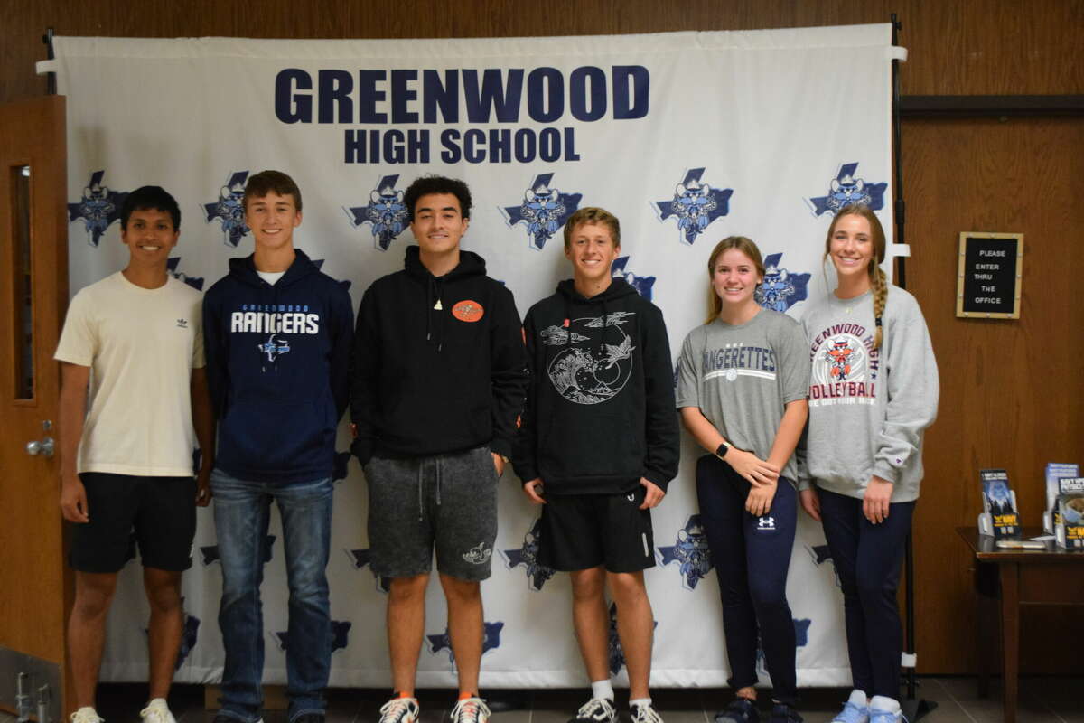 Greenwood High School students awarded the National Rural and Small Town Award were Avree Turnage, Jayden Wilhelm, Kate Crunk and Christopher Underdown. Students receiving the National Hispanic Recognition Award were Arik Rodriquez and Daniel Byerley.