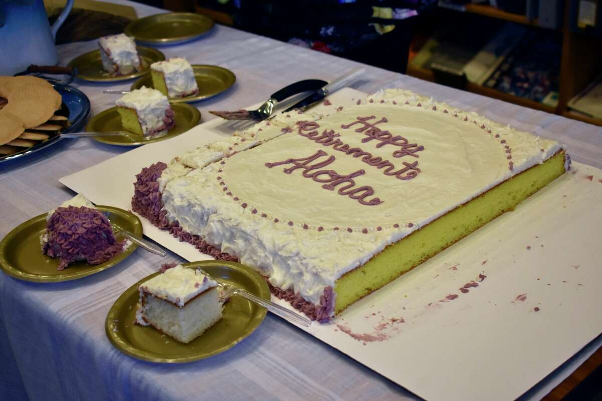 Director Aloha Hodges celebrated retirement with friends and family after decades of collecting history on the City of Evart.