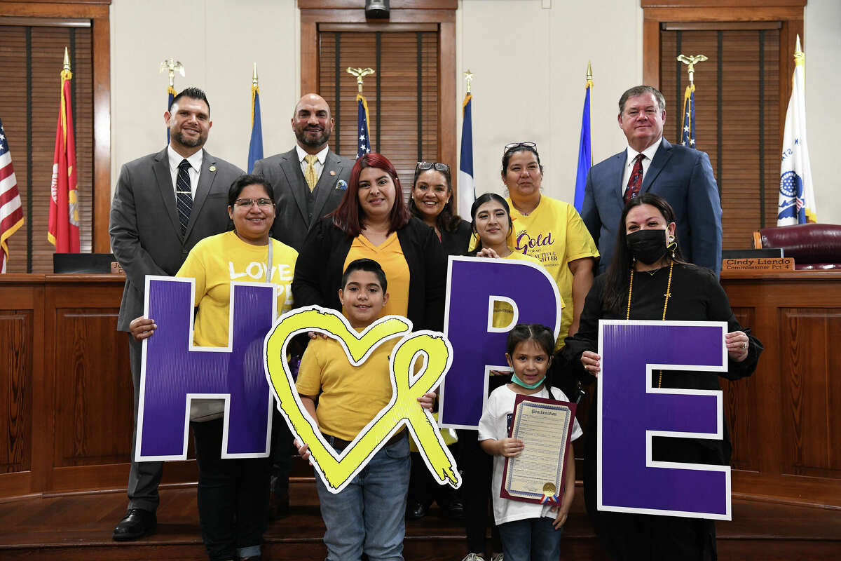 Members of the Golden Heart Project spoke about Childhood Cancer Awareness Month and the county proclomation given on Monday, Sept. 26, 2022.