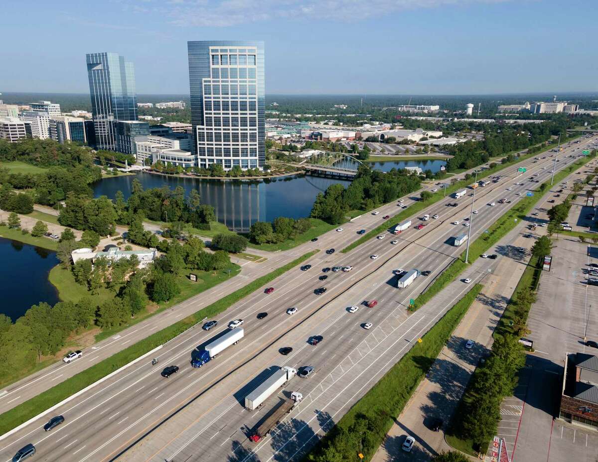 Interstate 45 is seen across from The Woodlands Towers at The Waterway and The Woodlands Mall. Montgomery County's growth has pushed the Conroe Independent School District over its district capacity and has more than 2,000 additional students enrolled than the last demographic study projected for this year.  