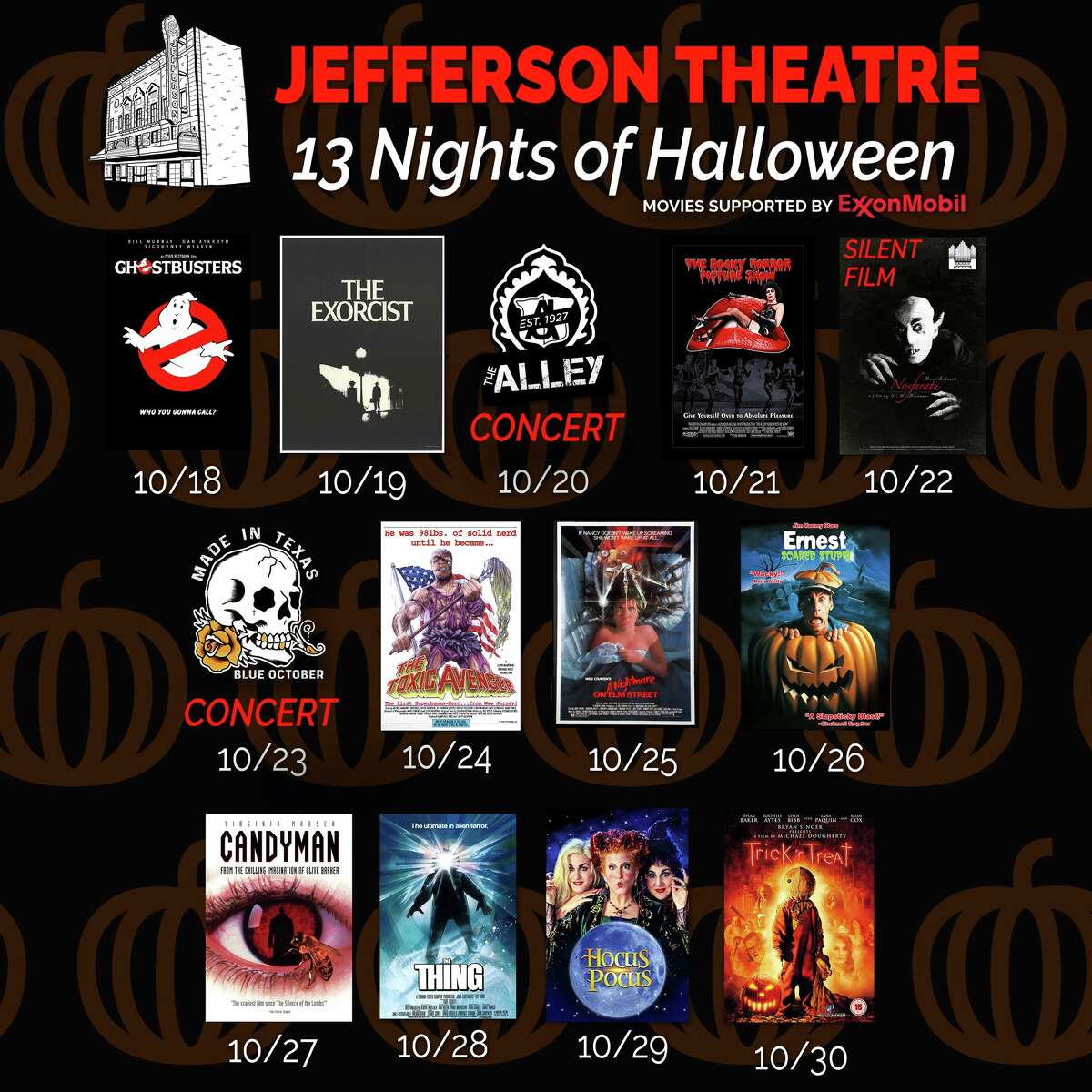 Beaumont's Jefferson Theatre hosting 13 Nights of Halloween movie marathon