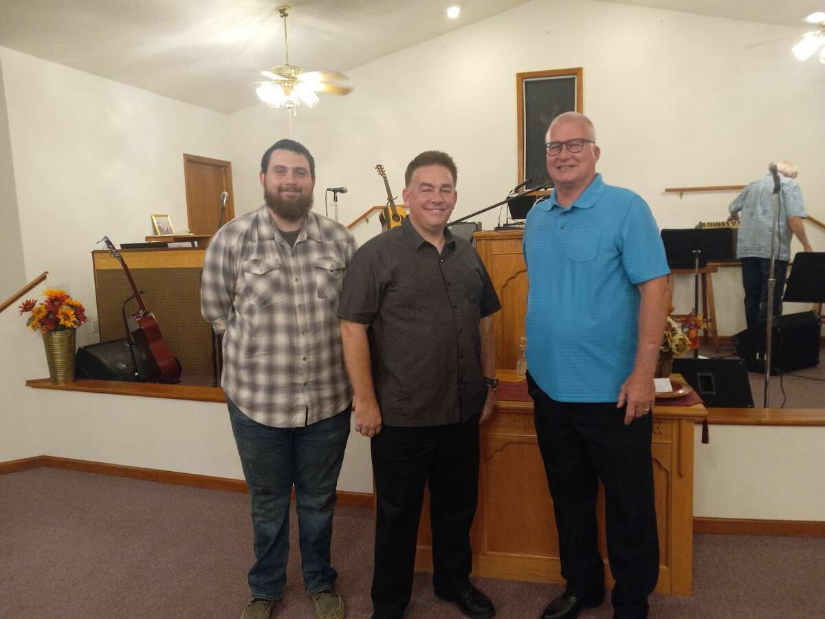 The Rev. John Laslie (center) has been chosen to serve as Grafton Full Gospel Church pastor. Voted to the offices of associate pastors were Jacob Bearce (left) and the Rev. Jack Weller. 