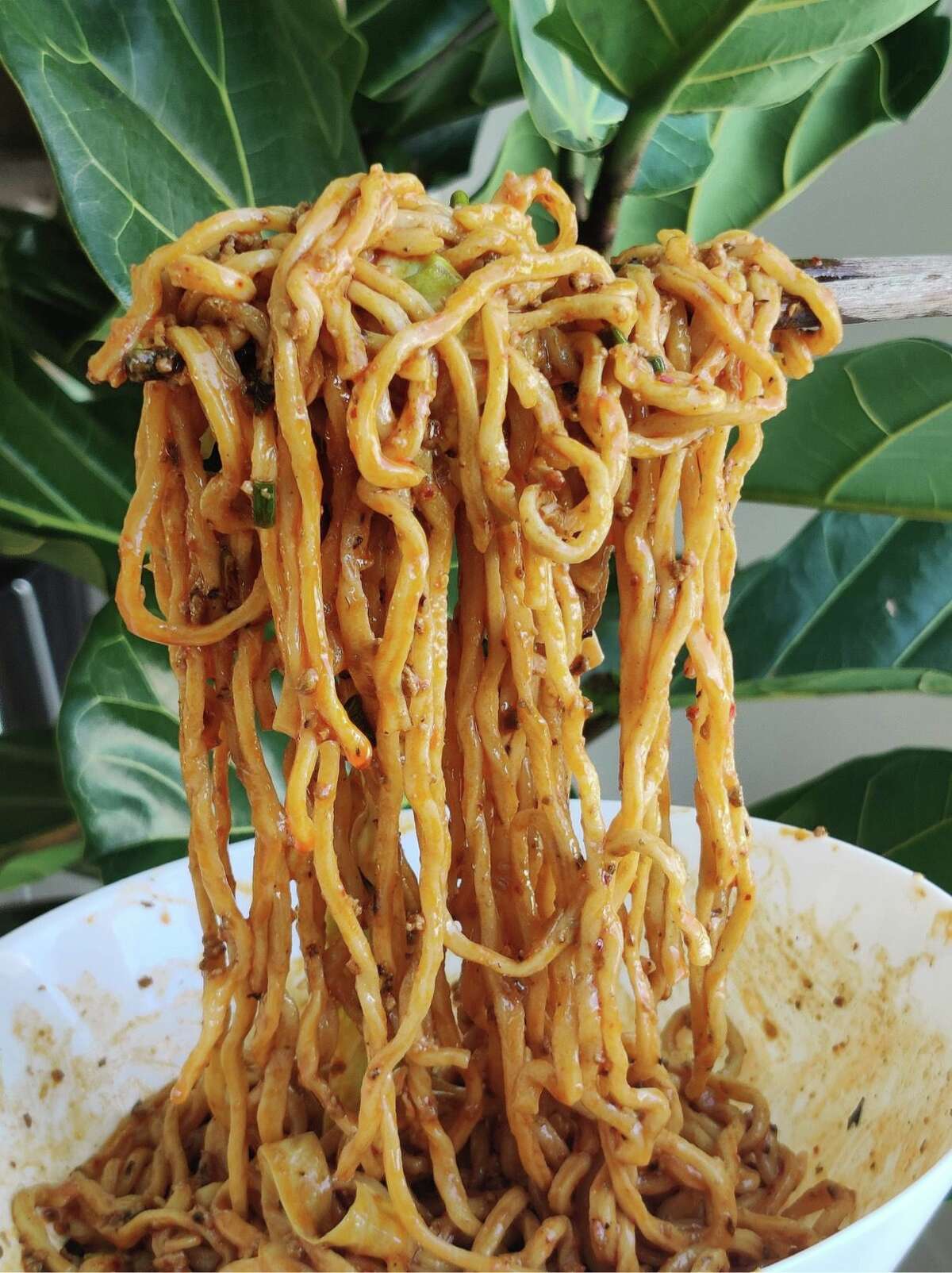 An epic dan dan noodle pull at Mala Sichuan Bistro.