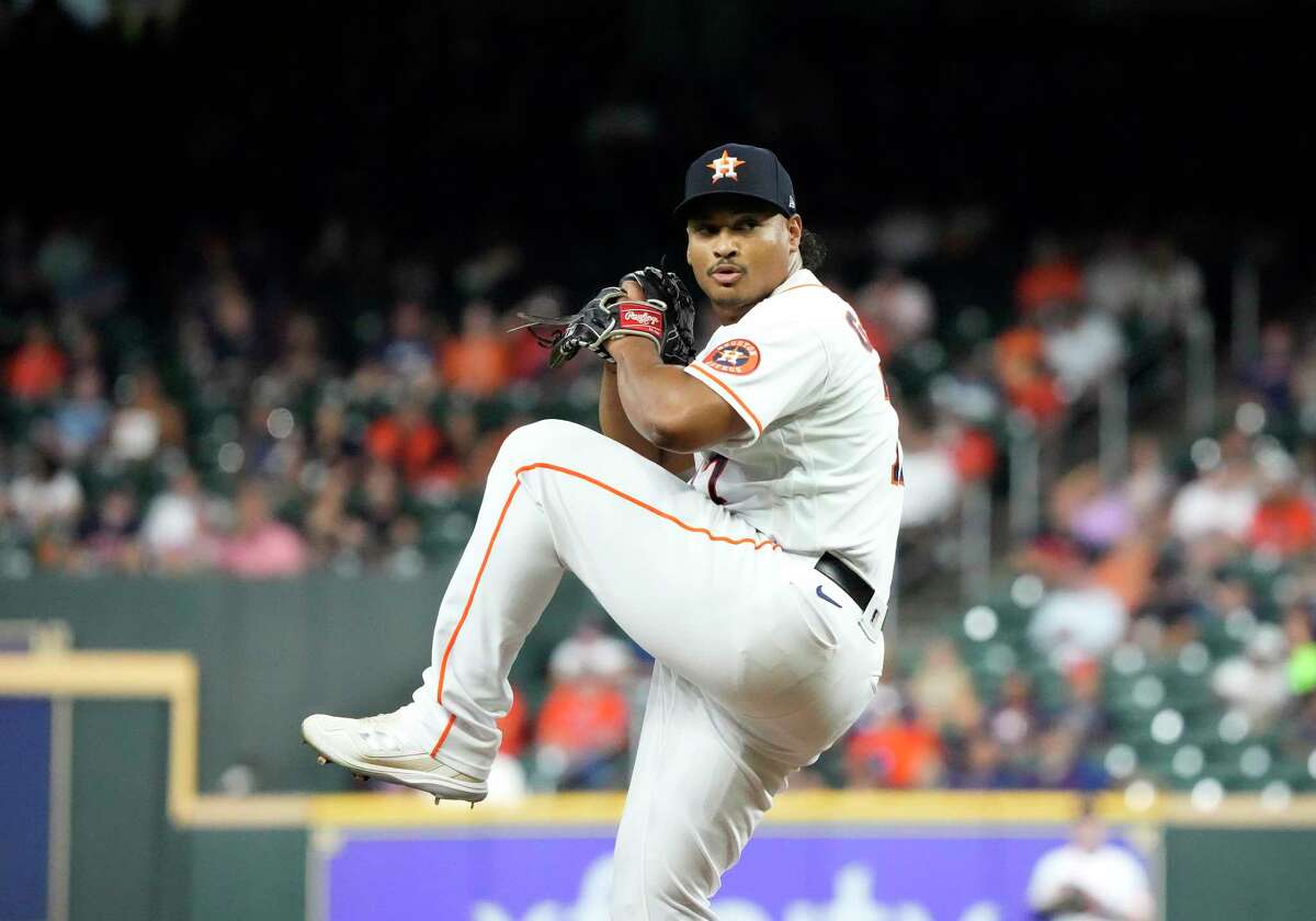 Houston Astros starting pitcher Parker Mushinski (67) pitches in