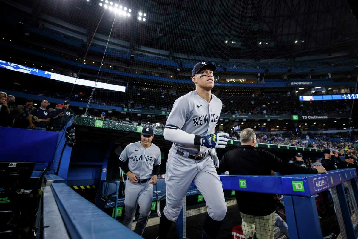 Aaron Judge continues his home run quest when the Yankees play at Toronto at 4 p.m. Wednesday (MLB Network).