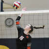 Edwardsville's Sydney Davis with a kill against O'Fallon on Tuesday in Southwestern Conference action in O'Fallon.