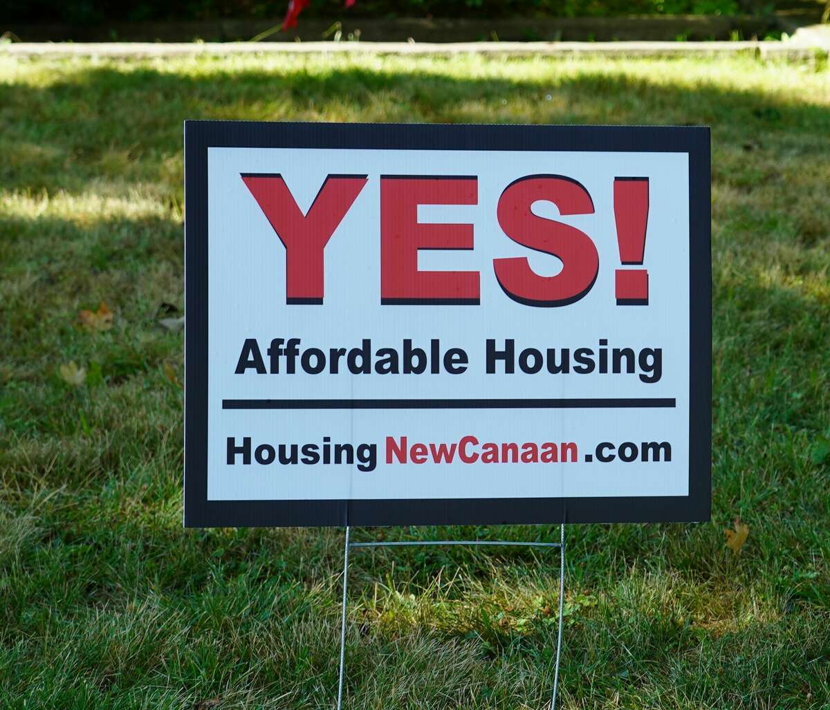Developer Arnold Karp put up signs around New Canaan, similar to ones against affordable housing.