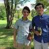 Jack Krieble, right, and Jacob Barash, left, will be selling homemade pickle varietals at the market.