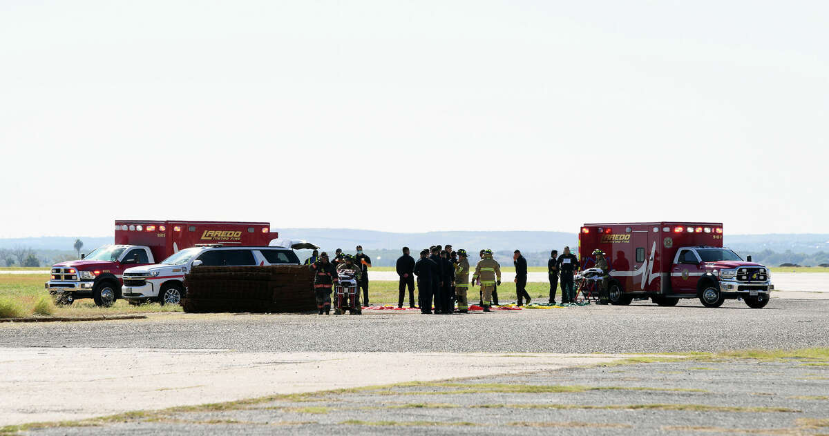 Plane Crash Bomb Discovery Highlight Airport Training Exercise At Laredo International Airport