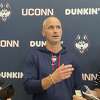 UConn coach Dan Hurley talks to the media after practice Wednesday, Sept. 28, 2022.