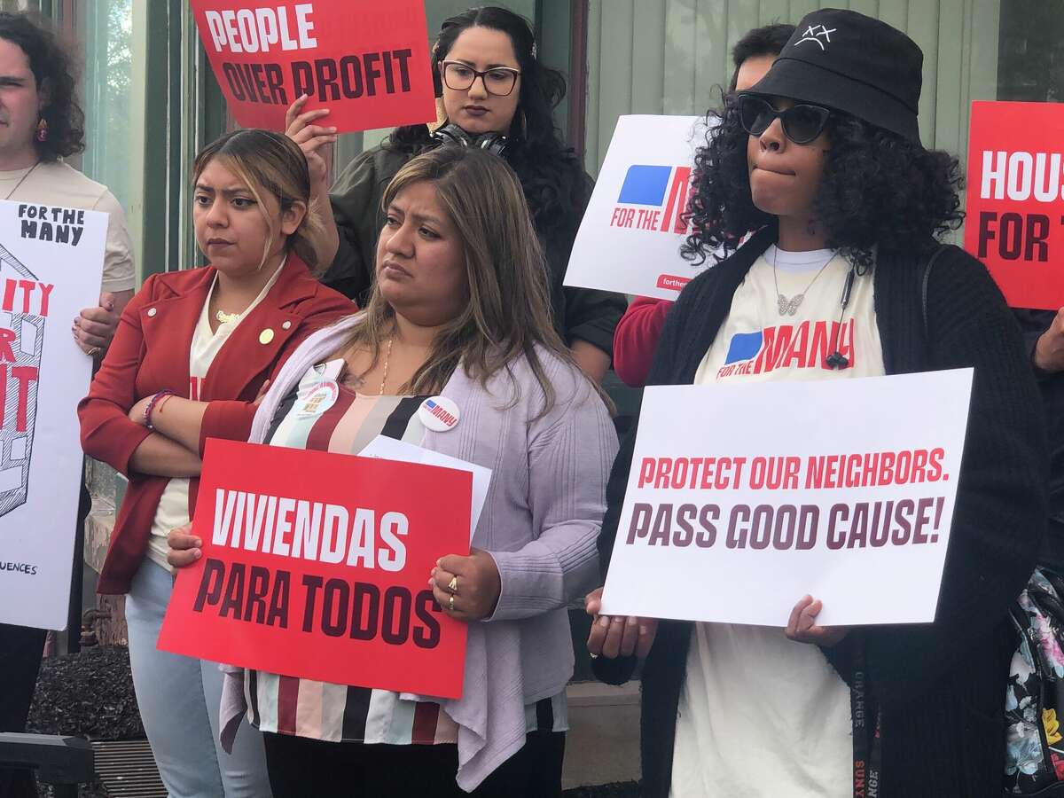 Newburgh supporters "good cause" The Eviction Law rallied outside City Hall on September 27 to condemn a lawsuit filed by landlords challenging the ordinance.