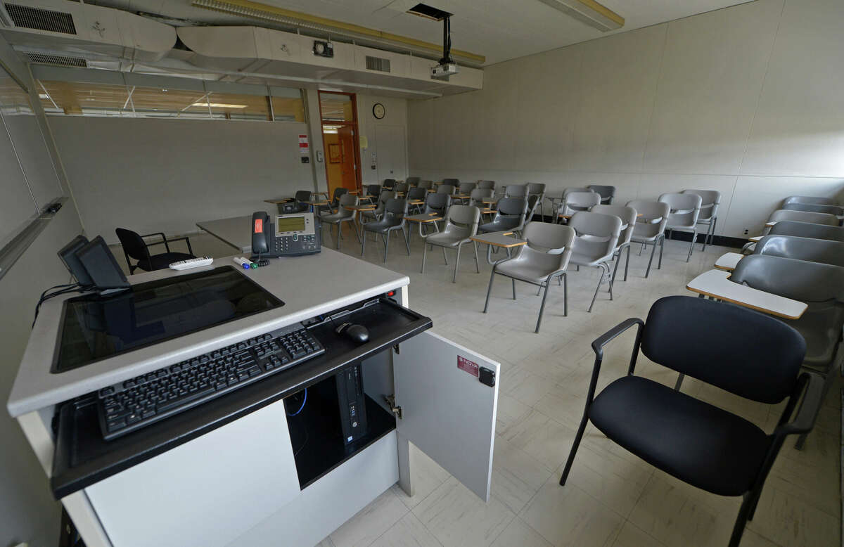 A classroom at Norwalk Community College in 2018.