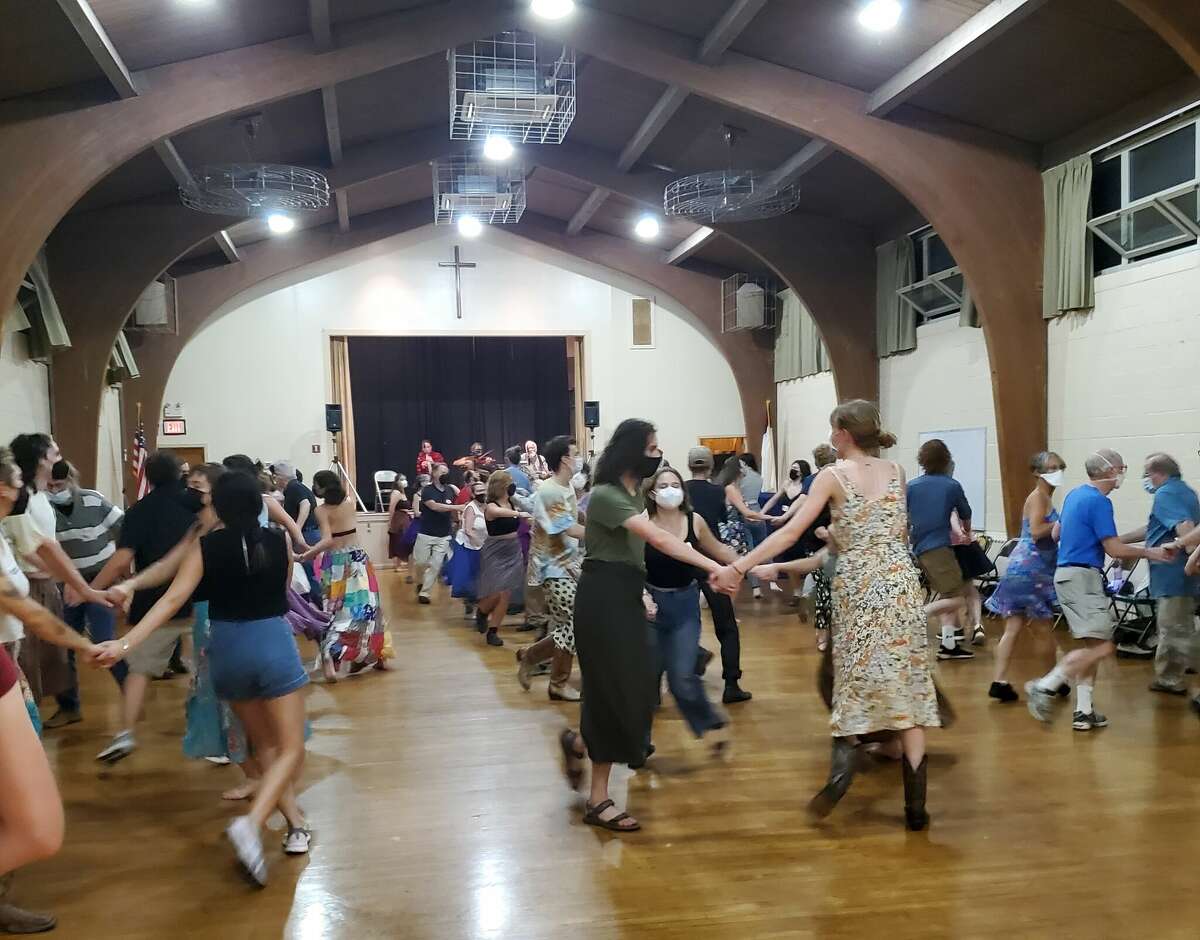 Though COVID took a toll on square dancing, it’s back — and stronger than ever. Above, a photo from a contra dance held by Hudson Valley Community Dances. Sometimes at a contra dance, a square dance may be called.