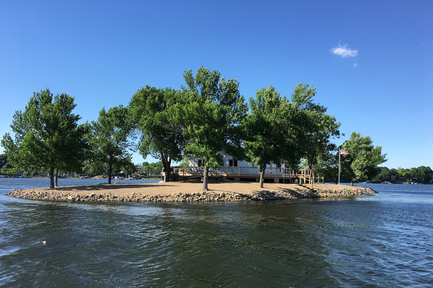 This Vrbo is on its own private island in Minnesota for under 350 a night