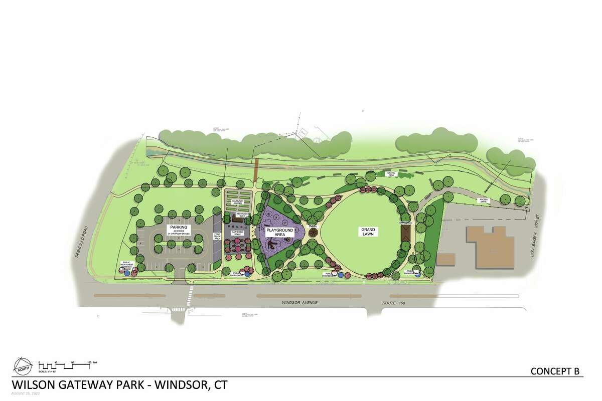 This rendering from BSC Group is one example of what the Wilson Gateway Park in Windsor could look like upon completion in 2024.