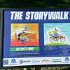 A panel from a "StoryWalk" unveiled Thursday in Colt Park. Each panel contains a page or two of a book and a physical activity for children to complete.