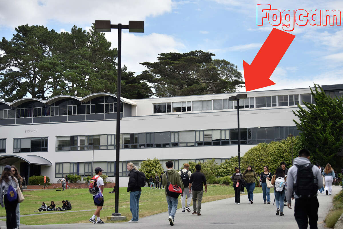 A quad-level view of where FogCam is housed in the business building at San Francisco State University. 