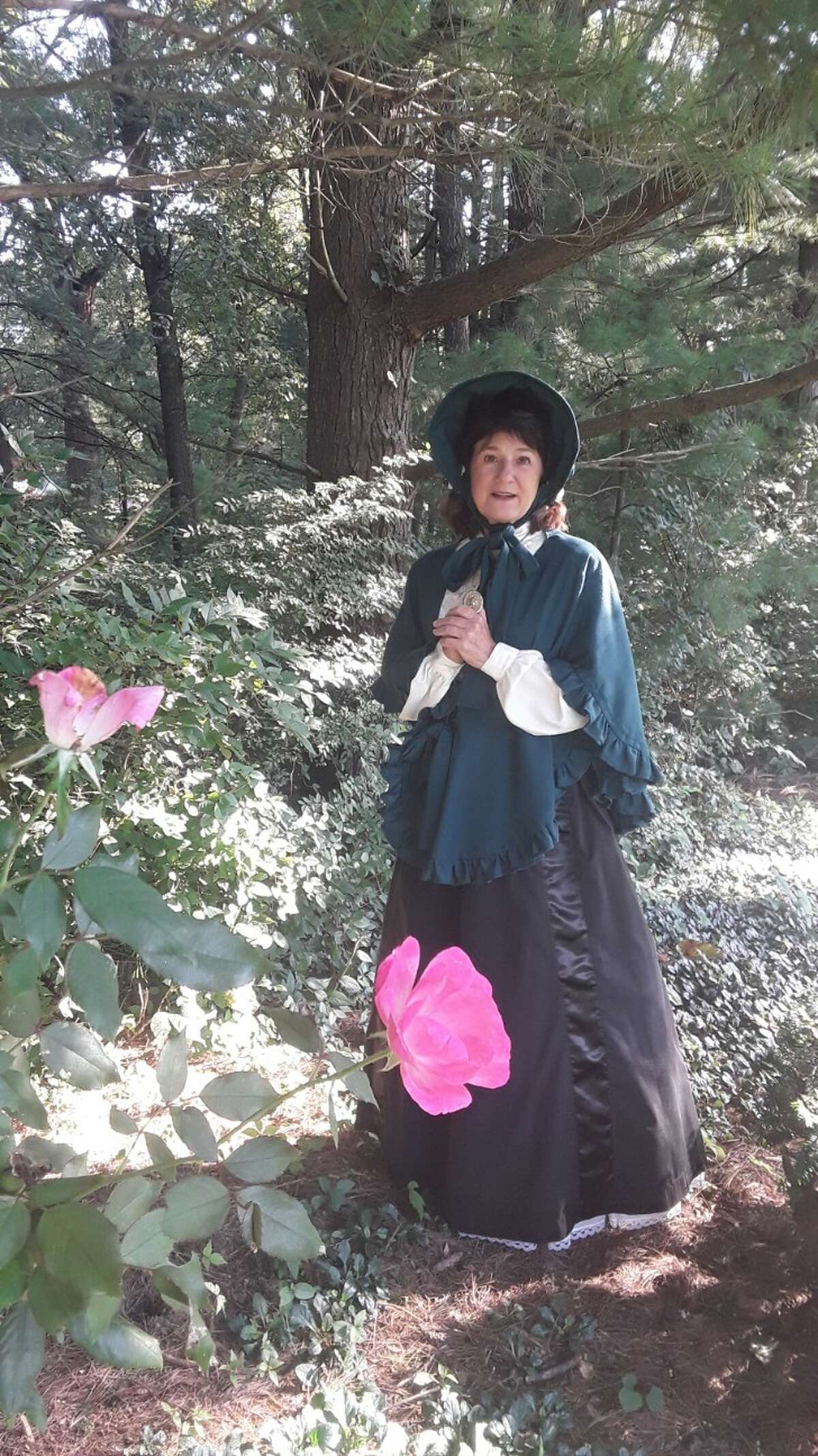 Myra Schoenleber-Farrell, (EHS Class  of 1973) is the Voice of Sarah J. Whiteside, the first wife of Dr. Joseph Pogue, for "Voices of Our Past" on Oct. 8 at Woodlawn Cemetery in Edwardsville. Whiteside died in 1860 while giving birth to a daughter, who, likewise, did not survive. Joseph Pogue (portrayed by Robert Semon, EHS Class of 1972), would outlive two subsequent wives.
