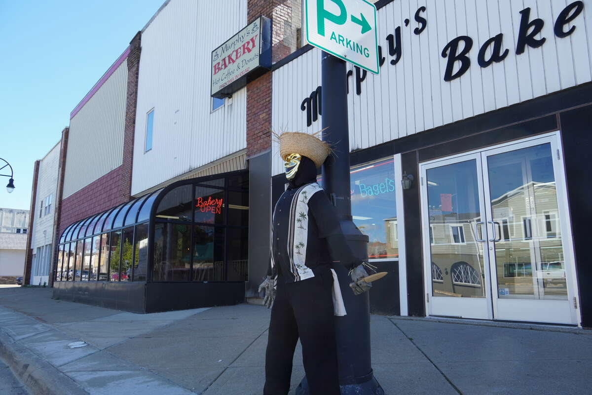 Scarecrows are lining the streets of Bad Axe in preparation for the scarecrow decorating contest which will have the winners announced at 2 p.m. in Bad Axe City Park during the Fall Frenzy.