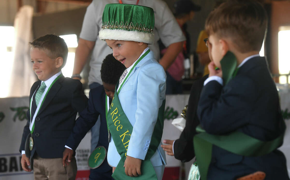 Tucker Wullenwaber was crowned 2022 king during the Little Rice King pageant at the Texas Rice Festival in Winnie Friday. The festival runs through Saturday at Winnie-Stowell Park. Photo made Friday, September 30, 2022 Kim Brent/Beaumont Enterprise
