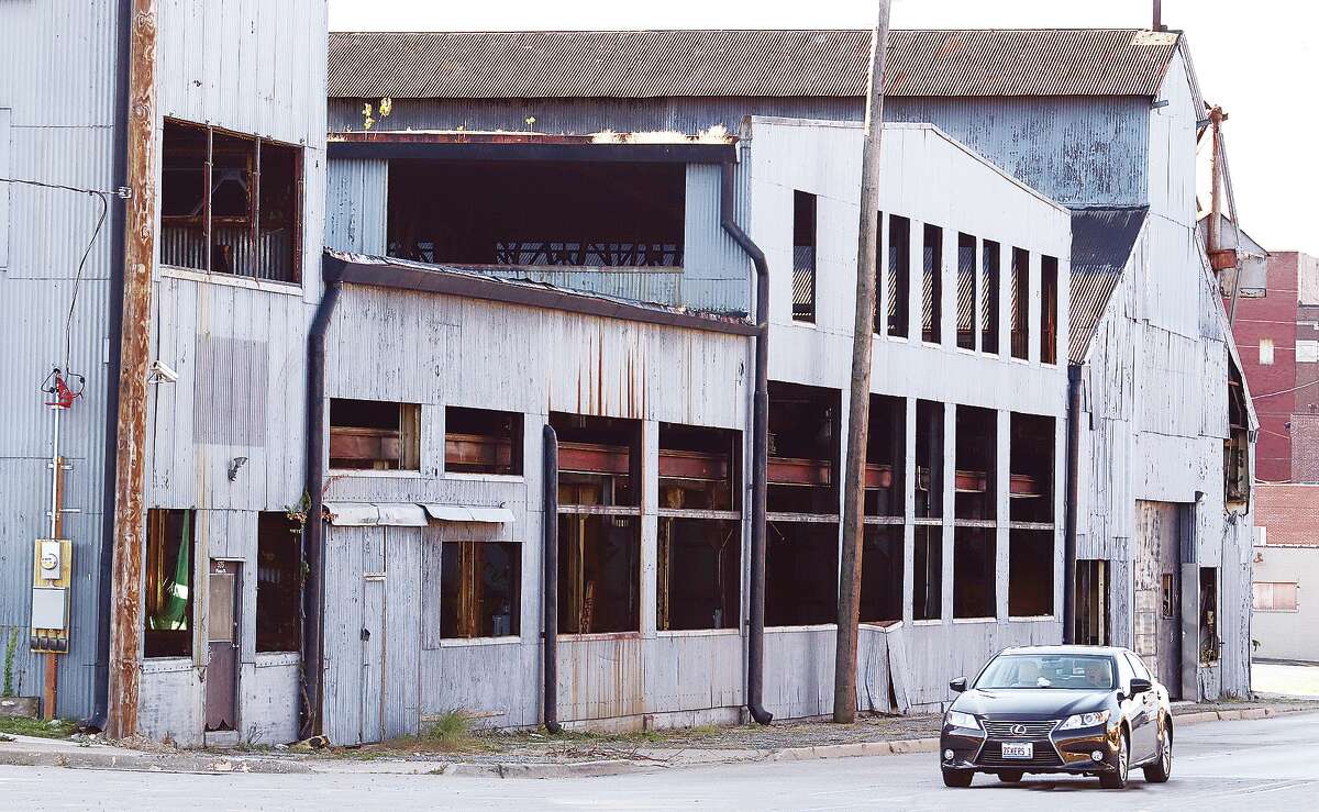 John Badman|The Telegraph An empty, former factory at 575 Piasa St. in Alton has had all of its glass removed. In recent years city officials have been challenged by homeless people occupying the building and starting fires.