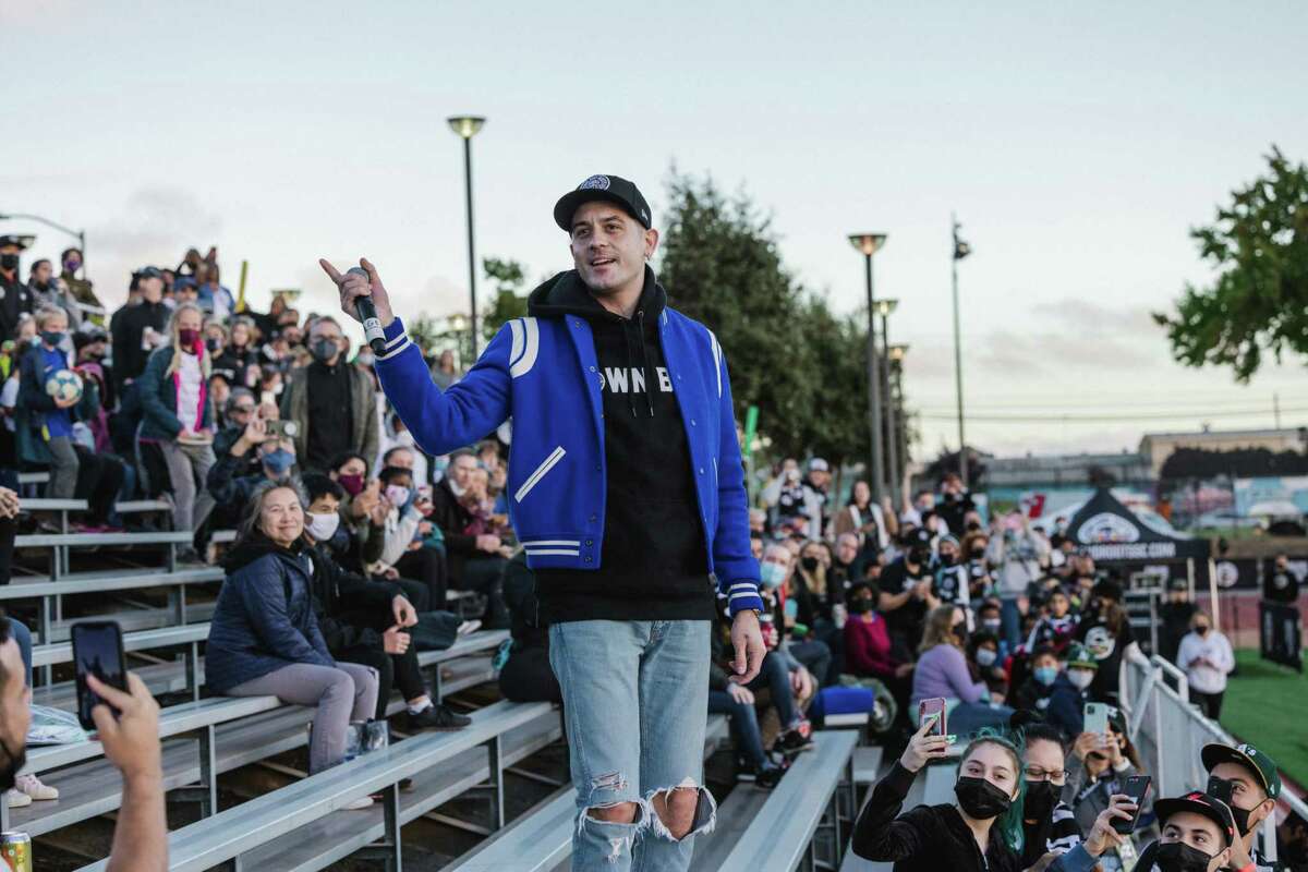 Bay Area rapper G-Eazy, shown above performing at an Oakland Roots SC game last season, is now a part-owner of his hometown professional soccer team.