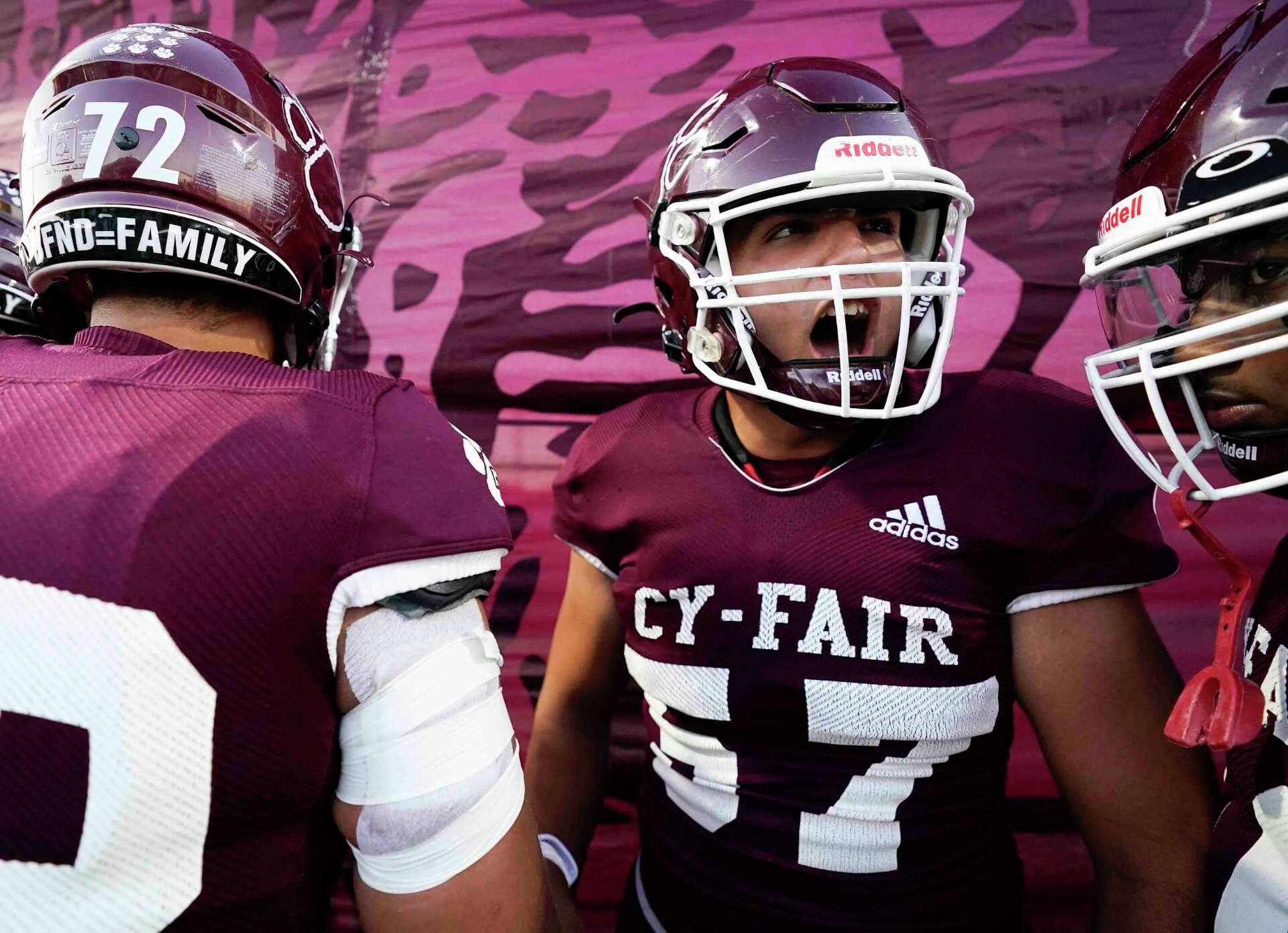 cy-fair football helmet Cy-Fair Bobcats dominate No. 22 Jersey Village Falcons