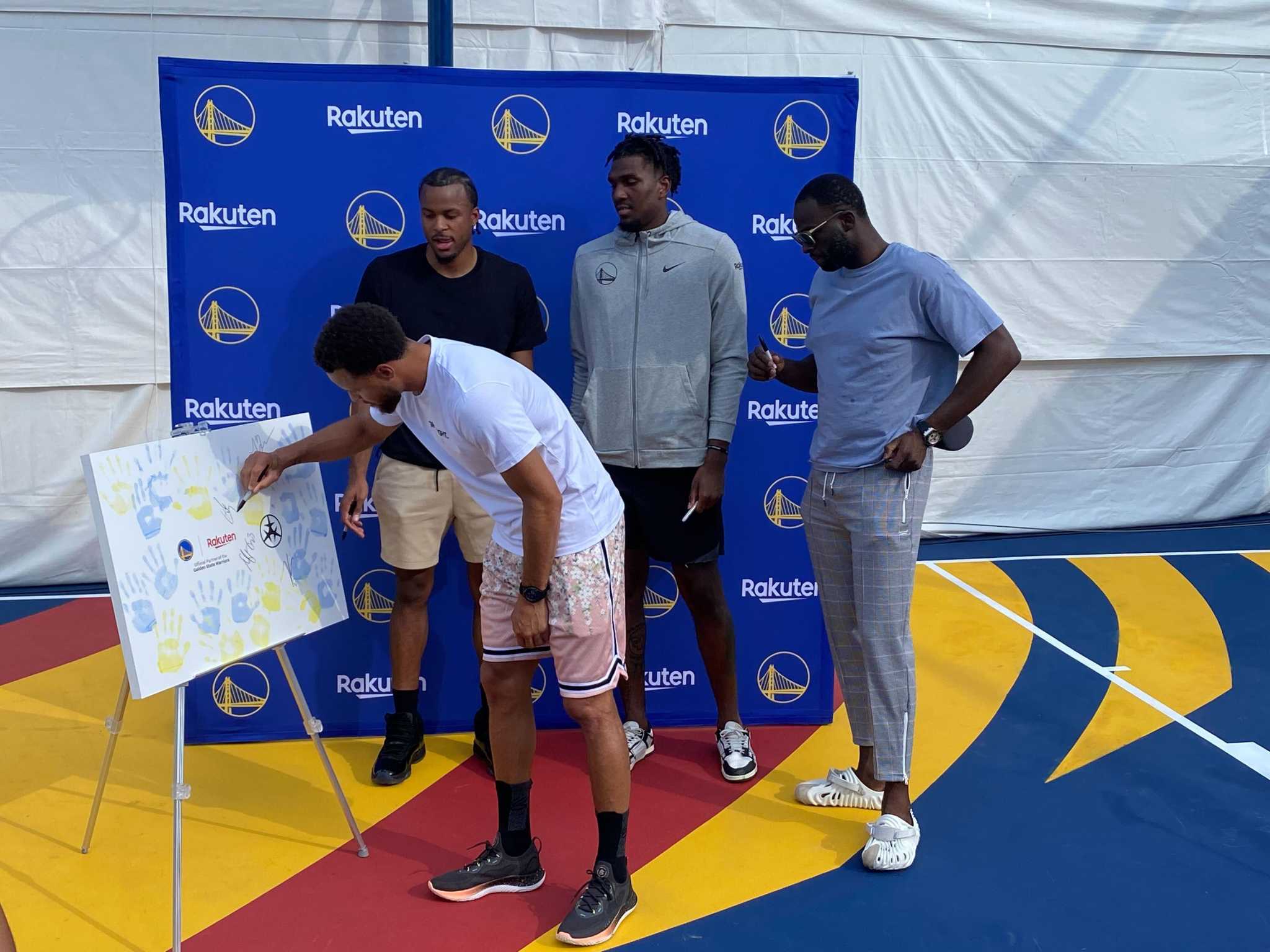 Warriors unveil refurbished youth court in Tokyo, bringing some tears of joy