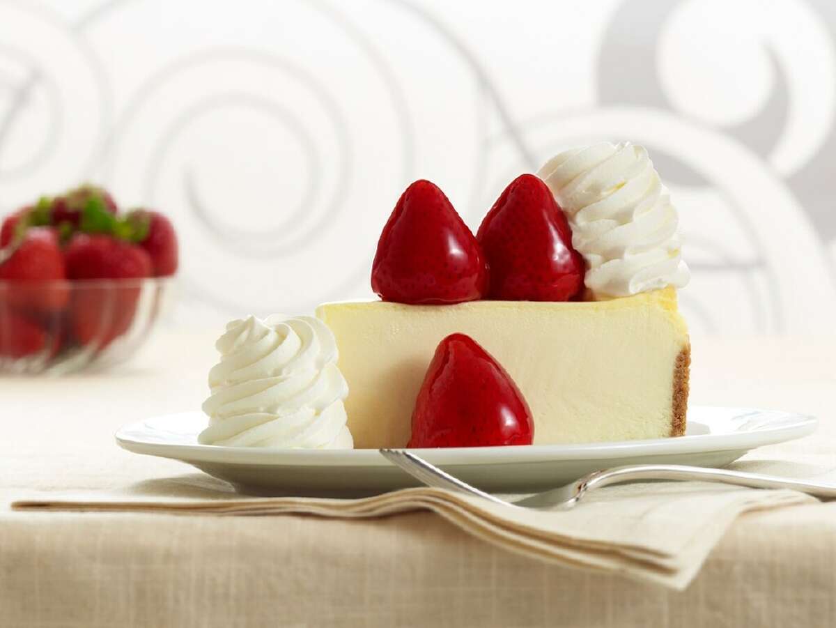 A slice of cheesecake from the Cheesecake Factory.