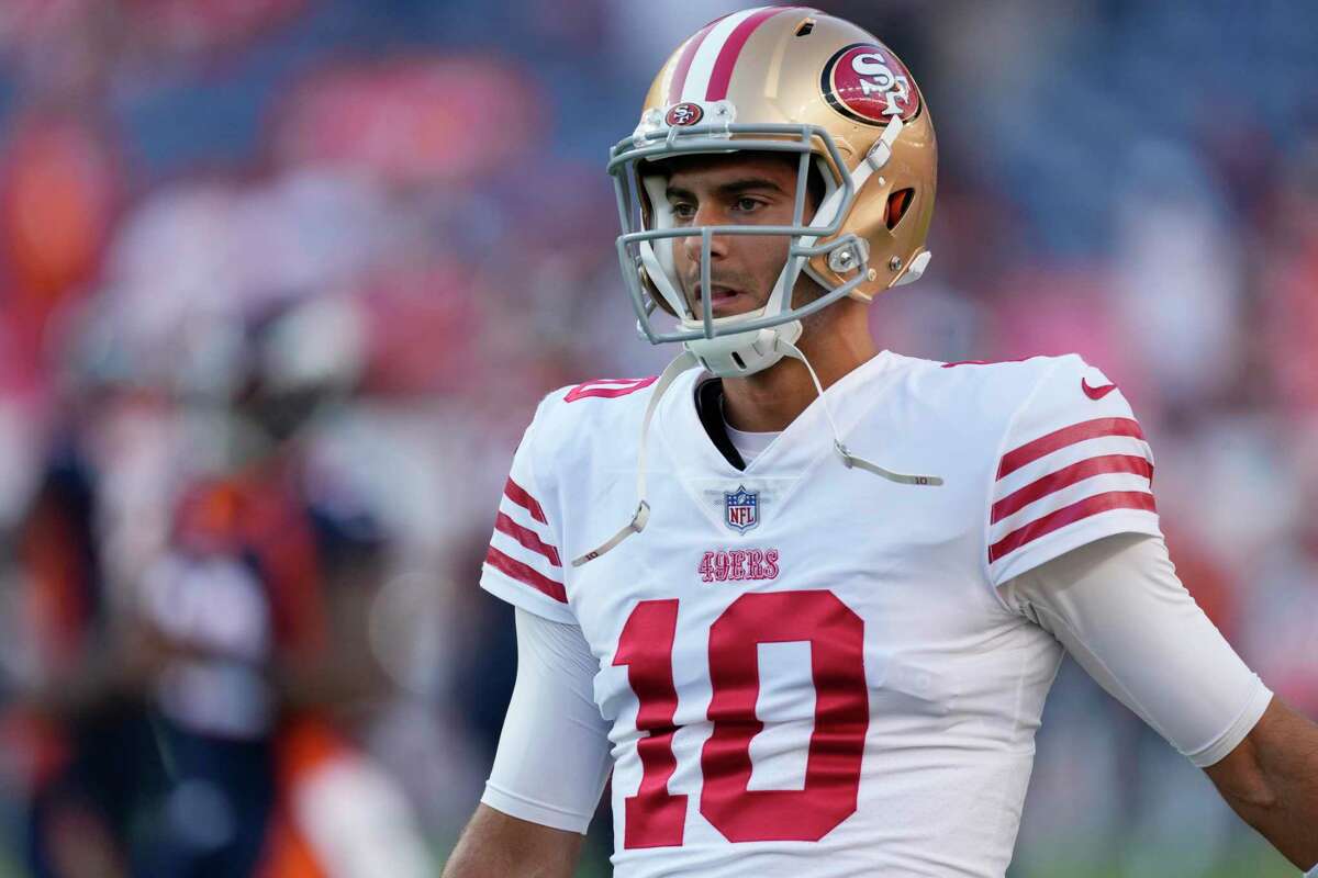 Quarterback Jimmy Garoppolo and the 49ers will host the Rams at 5:15 p.m. Monday. (Channel 7, ESPN, ESPN2/810, 107.7).