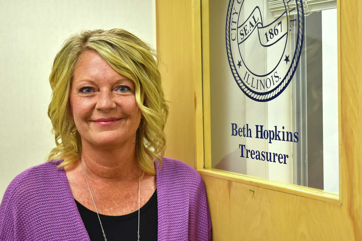 Beth Hopkins at her office in the Jacksonville Municipal Building.