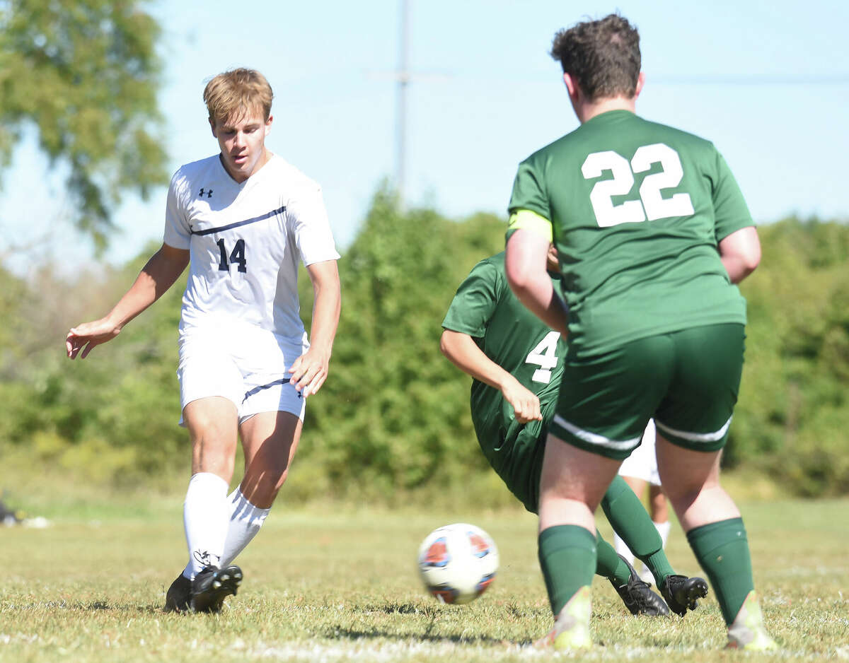 Father McGivney's Aaron Broadwater scored two goals in a 9-2 win for the Griffins over the Metro-East Lutheran Knights on Saturday in Edwardsville.