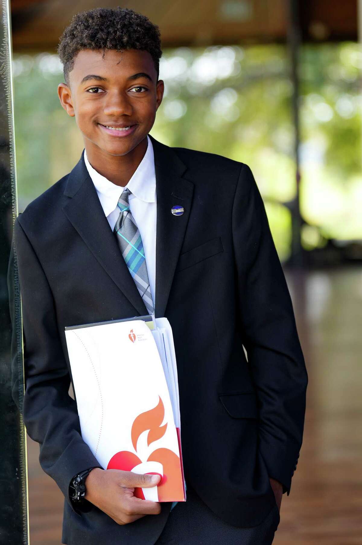 Andre Scott Jr., 16, poses for a photo on Sunday, Oct. 2, 2022 in Atascocita. Scott participated in the White House conference on hunger, nutrition and health as an advocate for the American Heart Association.