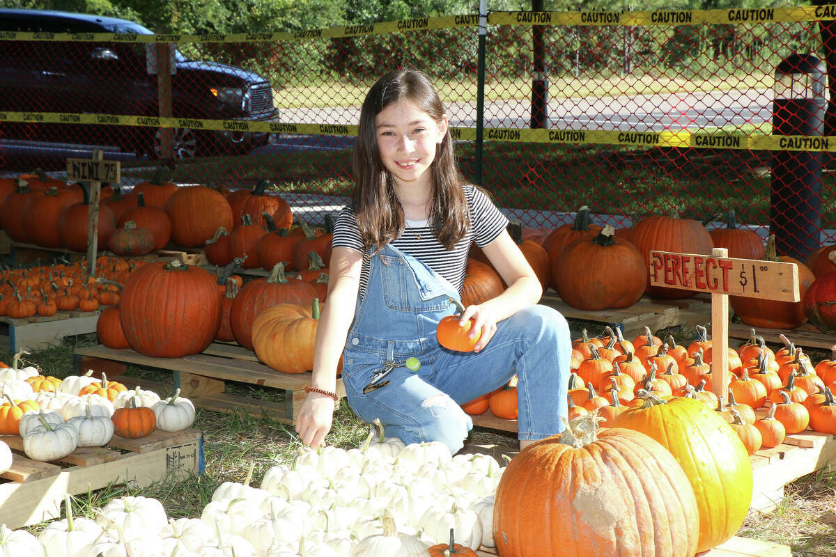 Barrett Elementary fourth-grader Vivian Kominek, 11, visited the patch with her mom and sister after school. Her mom works down the street at Crosby Kindergarten Center and they visit the patch every year.