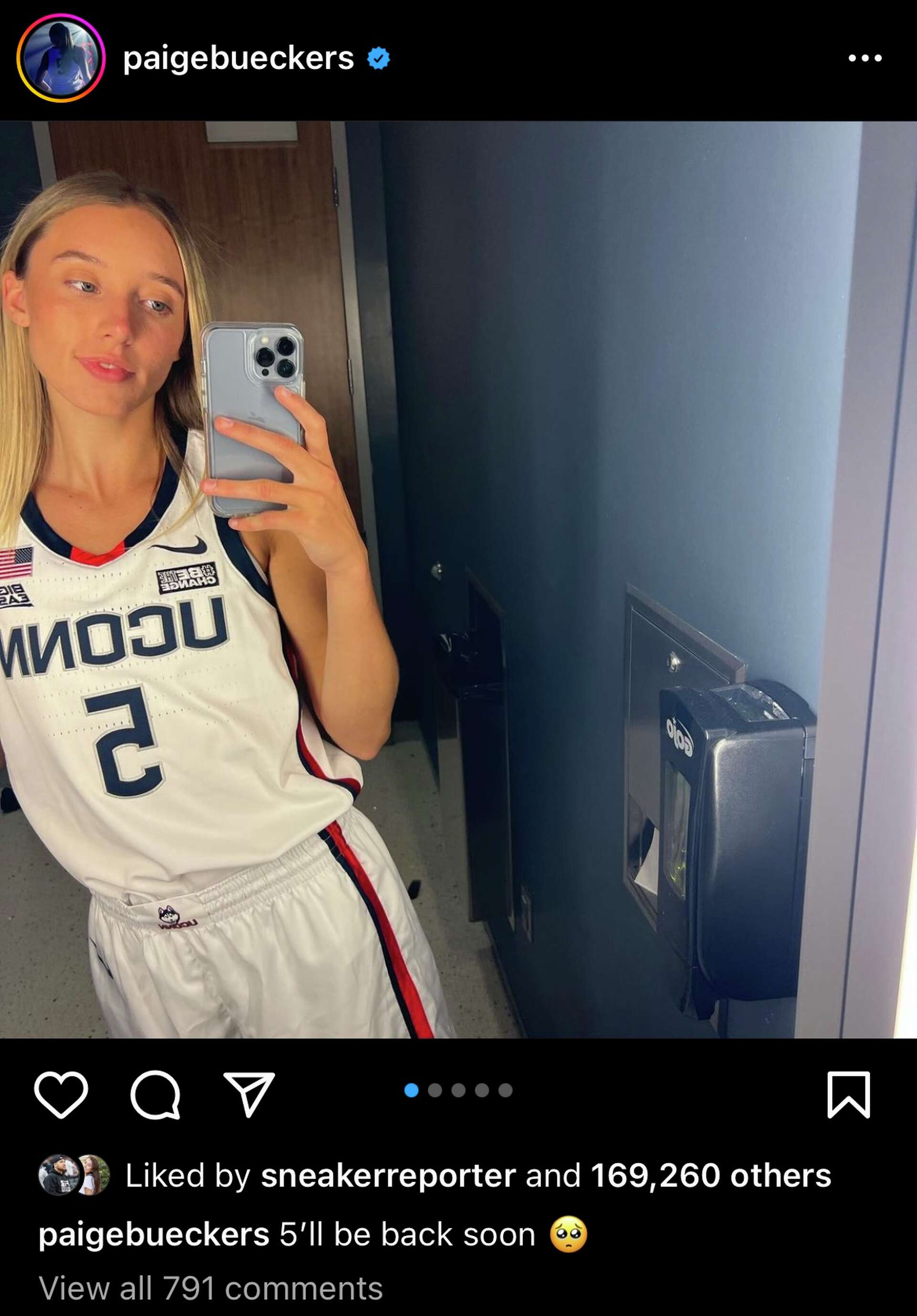 Injured UConn star Paige Bueckers joking about being coach