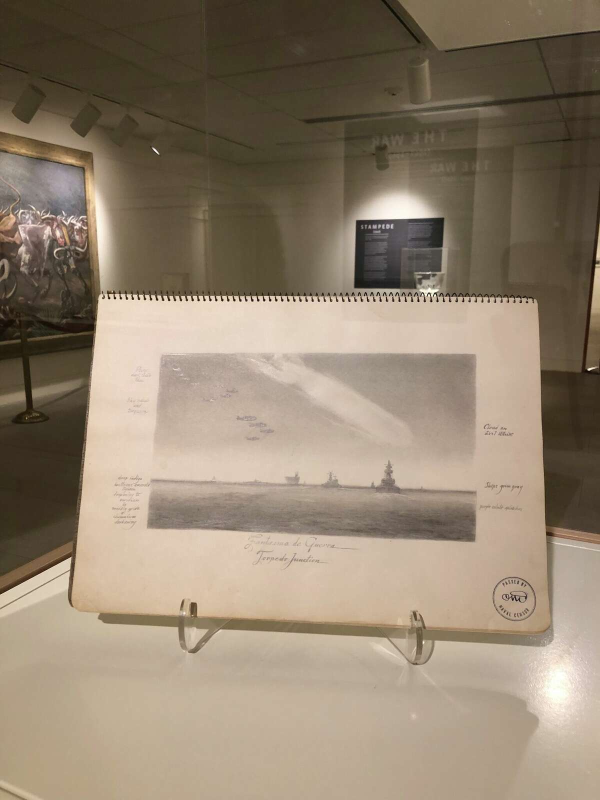 Tom Lea's sketchbook from WWII, seen at the Museum of the Southwest.