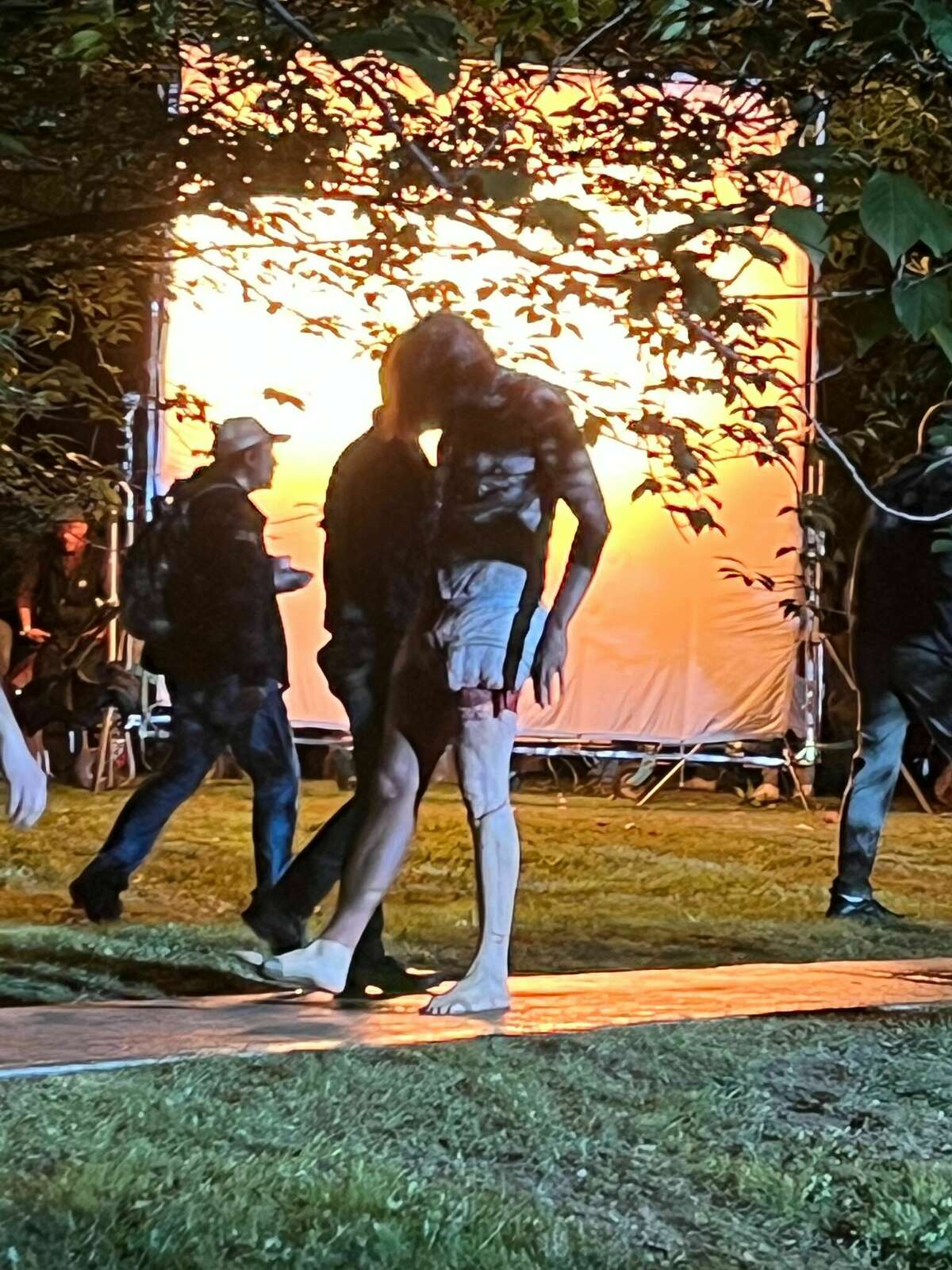 A tall character with bloody knees was spotted during filming of "American Horror Story" season 11. 