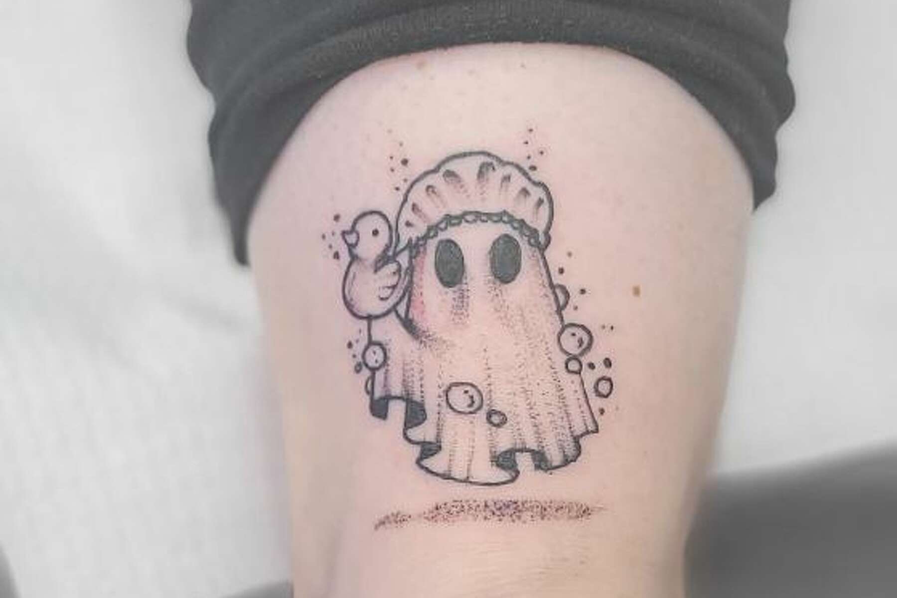 Lil ghost by Eli Ling at Short North Tattoo in Columbus OH   rtattoos