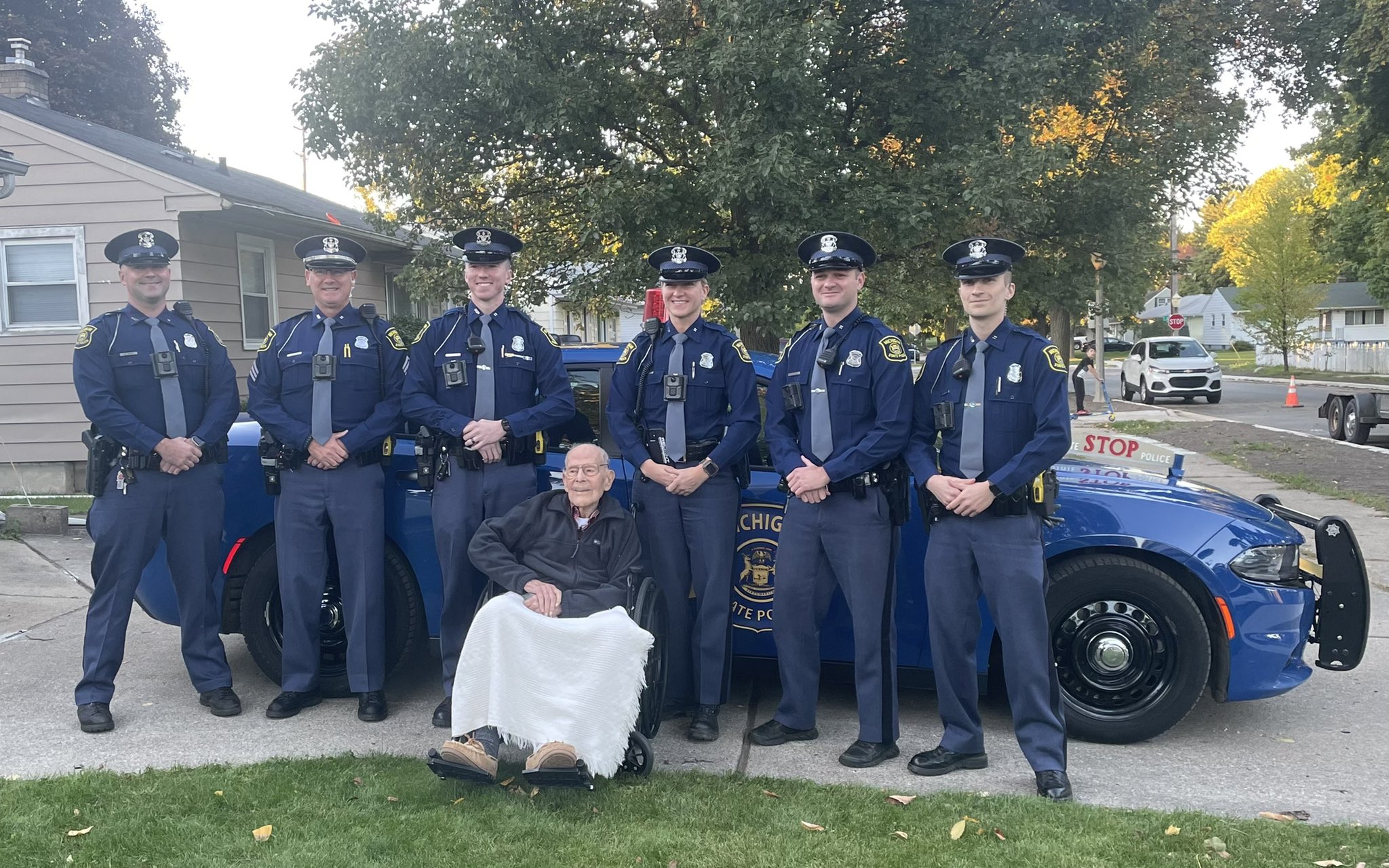 Retired Michigan State Police sergeant celebrates 100th birthday