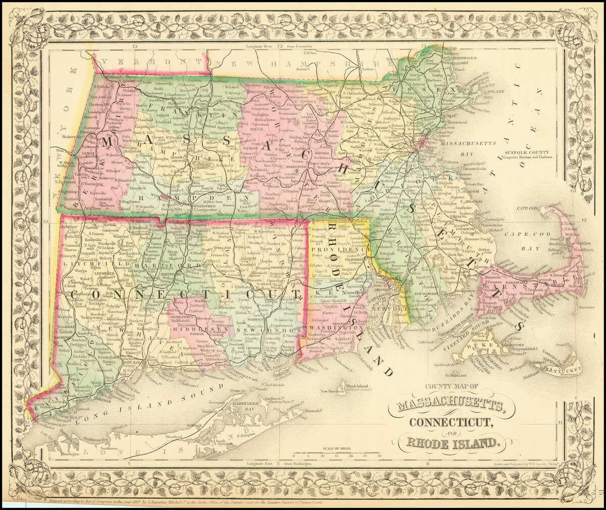 These historical maps of Connecticut show the state from 1685-1915